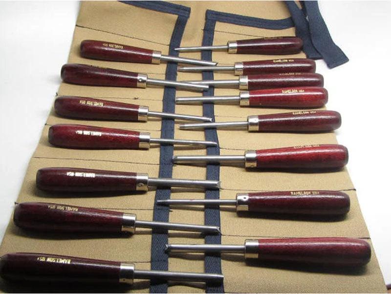 15pc Oval, Round & MM Carvers Punches w/Tool Roll